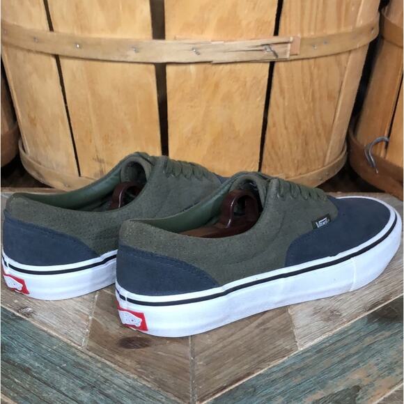 Vans Era Pro Navy Olive Green Perforated Suede Skateboarding Shoe Women Size 8.5 - Picture 5 of 11